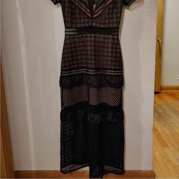 Self-Portrait | Crochet Lace Tiered Maxi Dress - Picture 4 of 8